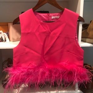 Impeccable Pig pink feather top NWT